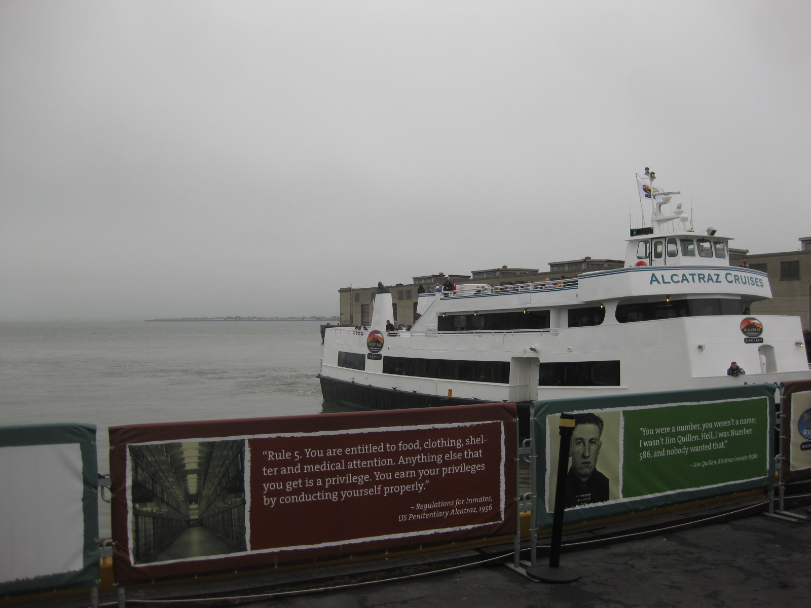 Passenger ferry docked at Pier 33 for Alcatraz service